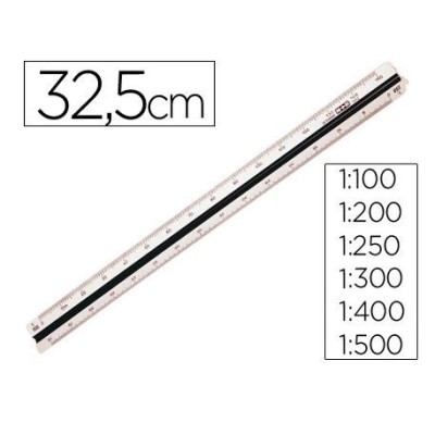 REGUA ESCALAS TRIANGULAR M+R 30CM 1:100 / 200 / 250 / 300 / 400 / 500