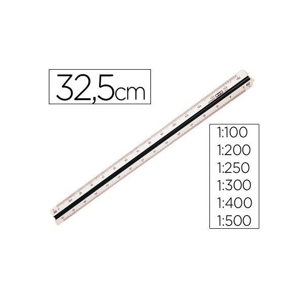 REGUA ESCALAS TRIANGULAR M+R 30CM 1:100 / 200 / 250 / 300 / 400 / 500