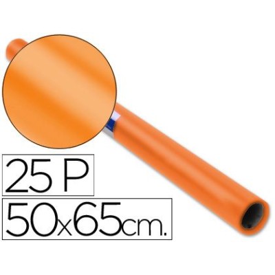 ROLO PAPEL LUSTRO 50x65cm 25FLS LARANJA