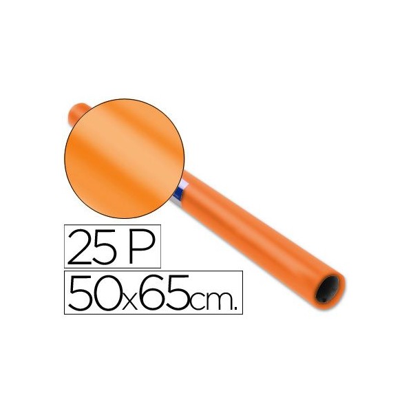 ROLO PAPEL LUSTRO 50x65cm 25FLS LARANJA
