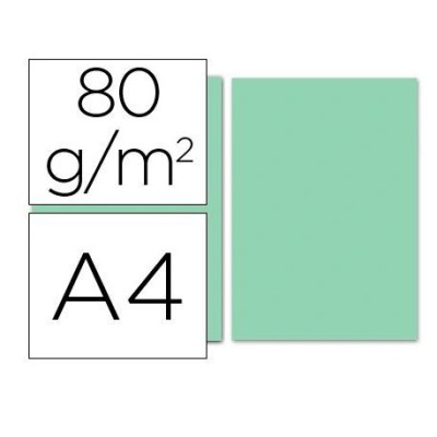 PAPEL FOTOCOPIA A4 80GR. VERDE PASTEL 100FLS