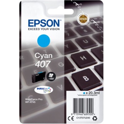 TINTEIRO EPSON 407 CYAN 1.9K ORIGINAL