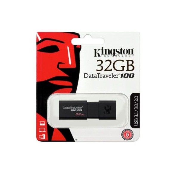PEN DRIVE USB 3.0 KINGSTON DATATRAVELER 100 G3 32GB