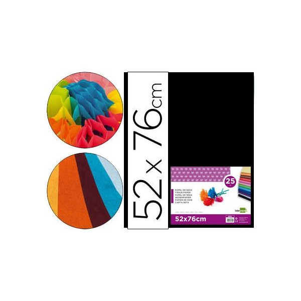 PAPEL SEDA 51x76cm 25 FOLHAS PRETO