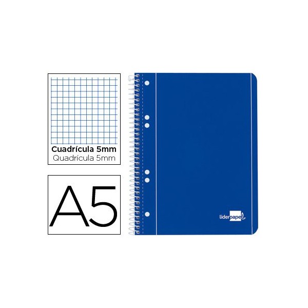 CADERNO ESPIRAL CAPA AZUL A5 80FLS QUADRICULADO