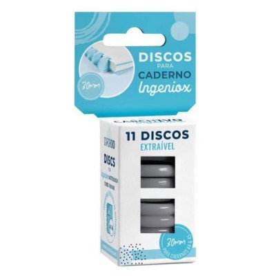 BLISTER C/ 11 x DISCOS 30mm P/ CADERNO INTELIGENTE INGENIOX A4/A5 - CINZA