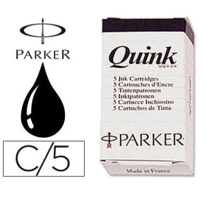 KIT 5 x RECARGAS ESFEROGRAFICA PERMANENTE PARKER QUINK - PRETO