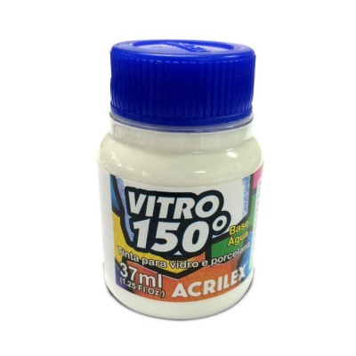 FRASCO TINTA P/ VIDRO ACRILEX VITRO 150º  37ML BRANCO 519