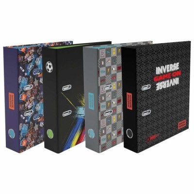 PASTA ARQUIVO AMBAR A4 INVERSE TEEN 2025 L/L 80MM 2 ARGOLAS SORTIDO