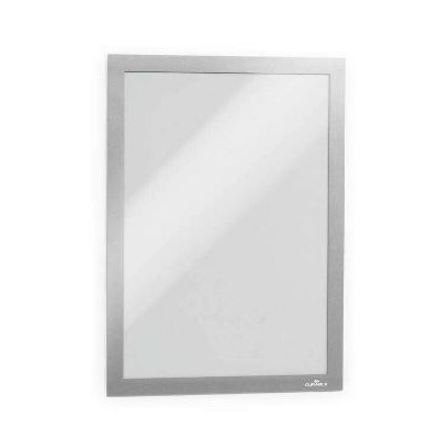 PACK 2x BOLSAS ADESIVAS A4  DURABLE DURAFRAME  C/ MOLDURA CINZA