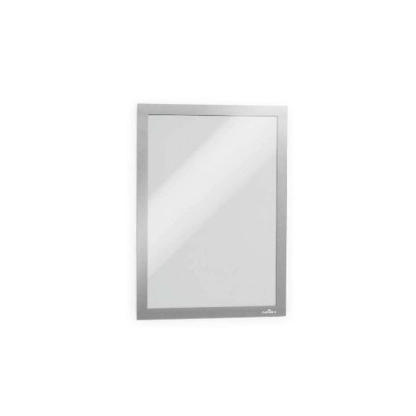 PACK 2x BOLSAS ADESIVAS A4  DURABLE DURAFRAME  C/ MOLDURA CINZA