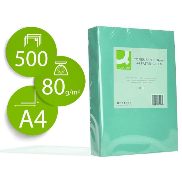 RESMA PAPEL FOTOCOPIA QC A4 80GR. VERDE PASTEL
