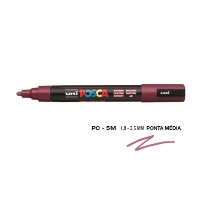 MARCADOR UNIBALL POSCA PC5M 1,8mm VINHO TINTO