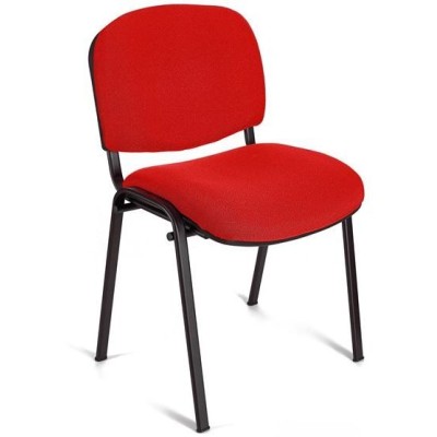 CADEIRA VISITA ESCRITORIO TECIDO VERMELHO