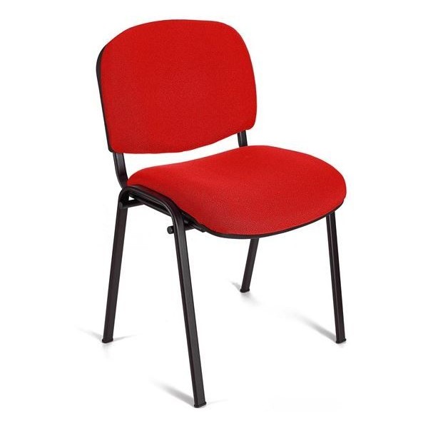 CADEIRA VISITA ESCRITORIO TECIDO VERMELHO