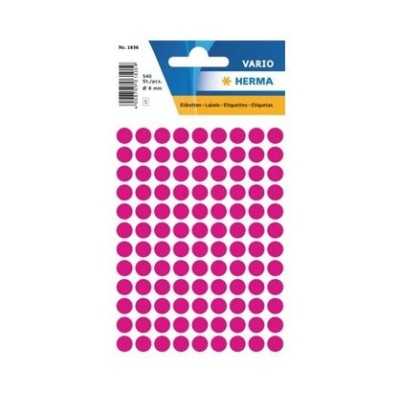ETIQUETAS HERMA REDONDAS 8mm 540ETIQ. ROSA