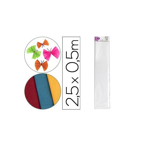 PAPEL CREPE 0,50x2,5MT BRANCO