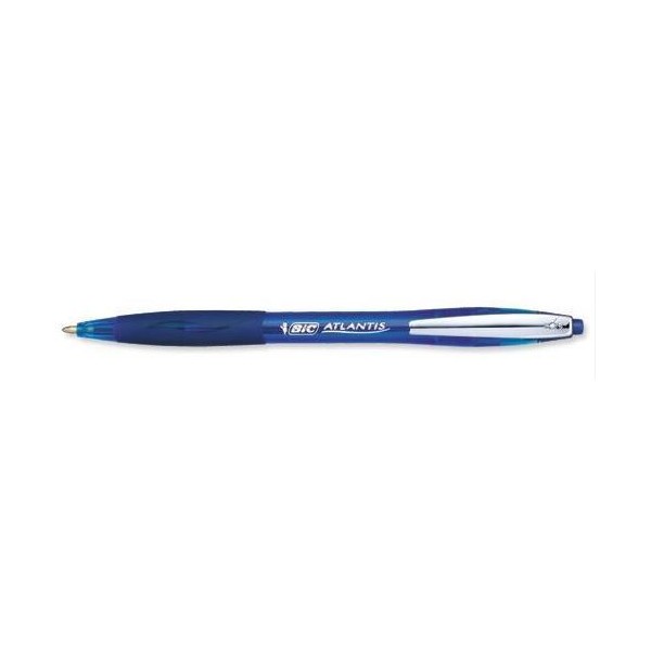 ESFEROGRAFICA RETRATIL BIC ATLANTIS C/ CLIP METAL (M) C/ GRIP - AZUL