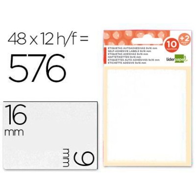 ETIQUETAS LP 9x16mm FOLHA 12x9cm 12FLS x 25 ETIQ