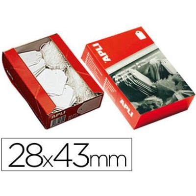 ETIQUETAS PENDURAR C/ FIO  APLI 28x43mm BRANCO (500 unid.)
