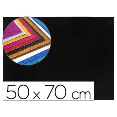 PLACA GOMA EVA 50x70CM PRETO PURPURINA