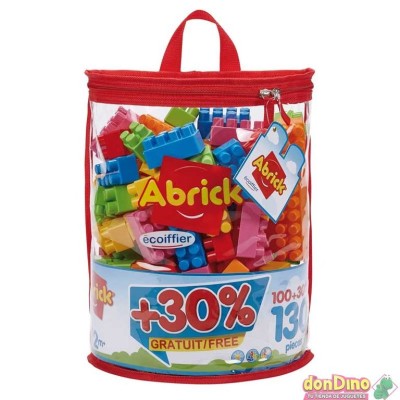 SACO C/ BLOCOS  CONSTRUÇAO EM PLASTICO (+2A) 130 PEÇAS CORES SORTIDAS