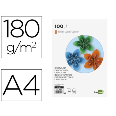 CARTOLINA A4 180GRS 100FLS LARANJA FORTE