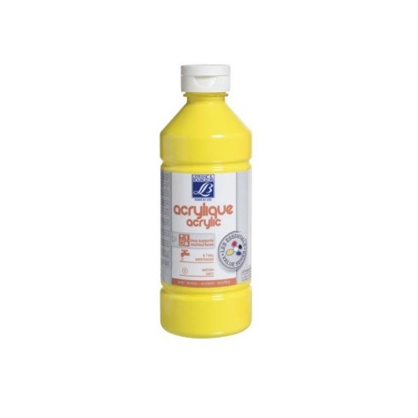 FRASCO TINTA ACRILICA LEFRANC BOURGEOIS 500ML AMARELO