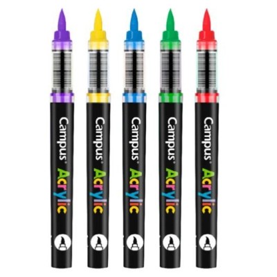 BLISTER C/ 5 x MARCADORES CAMPUS ACRYLIC PINCEL
