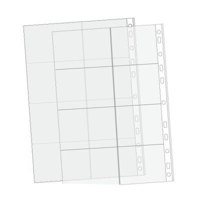 BOLSA / (MICAS) PARA CARTAO VISITA A4 (ROMA307) C/ 8 DIVISOES PACK 10