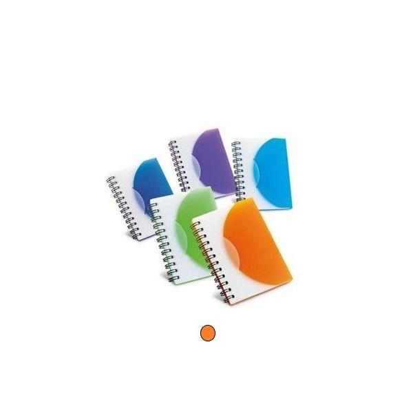 "BD" BLOCO NOTAS PP CAPA SEMI RIGIDA 80FLS 78x108mm LISO LARANJA
