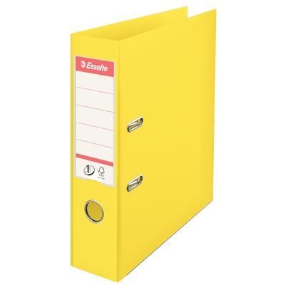PASTA  ARQUIVO PVC ESSELTE Nº1  C/ CALHA METALICA A4  L/L 75/80MM AMARELO