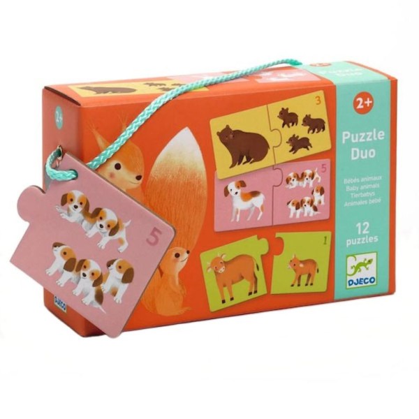 PUZZLE DUO DJECO 24 PECAS ANIMAIS BEBES