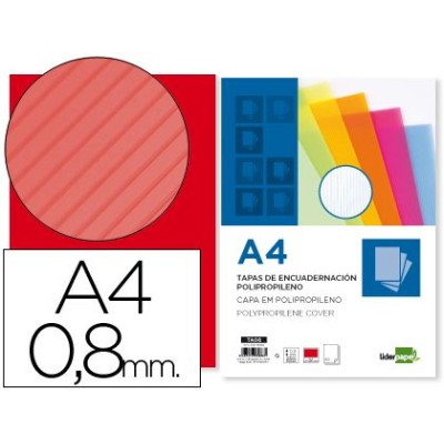 CAPA ENCADERNACAO LP DIN A4 POLIPROPILENO ONDULADO 0,8MM VERMELHO 50FLS