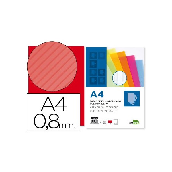 CAPA ENCADERNACAO LP DIN A4 POLIPROPILENO ONDULADO 0,8MM VERMELHO 50FLS