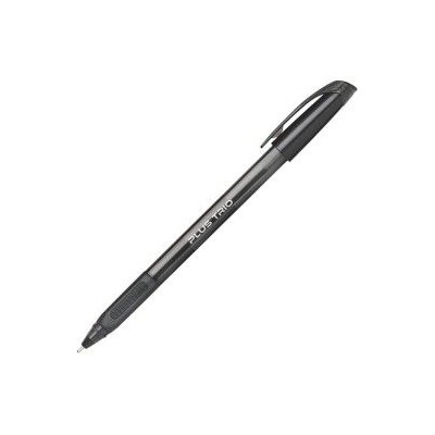 CANETA ESFEROGRAFICA PLUS OFFICE TRIO C/ PEGA EM BORRACHA MEDIA 1.0mm PRETO