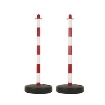 POSTES DE SINALIZAÇAO PLASTICO VERMELHO E BRANCO PACK_2unid