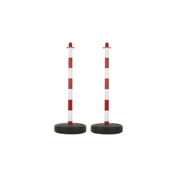 POSTES DE SINALIZAÇAO PLASTICO VERMELHO E BRANCO PACK_2unid
