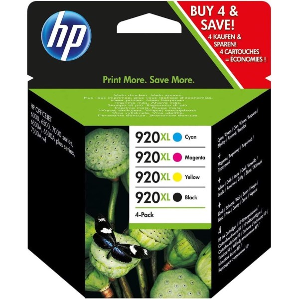 KIT 4 TINTEIROS HP 920XL (BK/C/M/Y) ORIGINAL