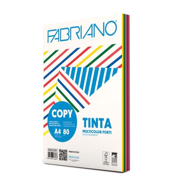 PAPEL FOTOCOPIA FABRIANO A4 80GR. 5x50FLS CORES INTENSAS