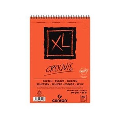 BLOCO ESPIRAL CANSON XL CROQUIS SKETCH A5 90gr. 60FLS
