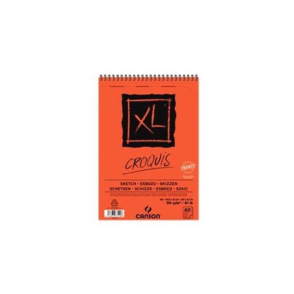 BLOCO ESPIRAL CANSON XL CROQUIS SKETCH A5 90gr. 60FLS