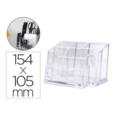 ORGANIZADOR / PORTA LAPIS C/ 15 ACESSORIOS - TRANSPARENTE