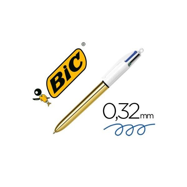 ESFEROGRAFICA BIC RETRATIL 4 CORES  AZUL + PRETO + VERDE + VERMELHO - SHINE