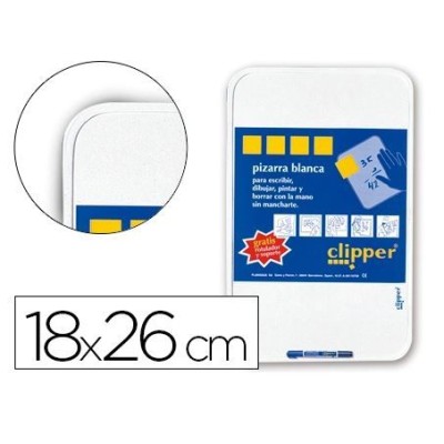 .QUADRO BRANCO PORTATIL (A4) CLIPPER 255x180mm LISO/QUADRICULADO C/ MARCADOR