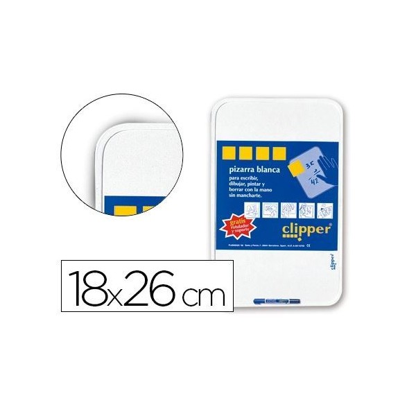 .QUADRO BRANCO PORTATIL (A4) CLIPPER 255x180mm LISO/QUADRICULADO C/ MARCADOR