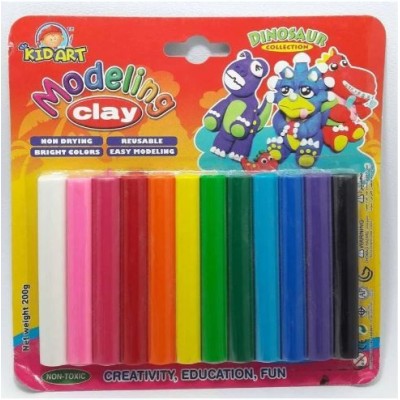 PLASTICINA KIDART T200 - 200gr. 12xCORES SORTIDAS