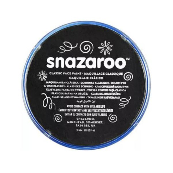 PINTURA FACIAL SNAZAROO CLASSIC 18ML PRETO