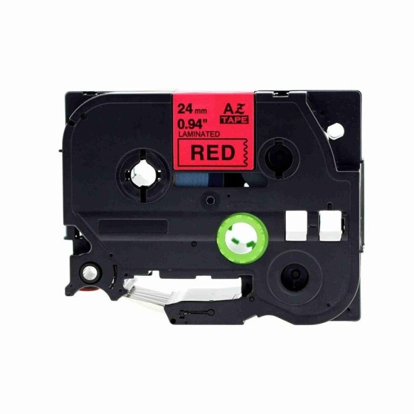 FITA P/ GRAVAÇAO COMPATIVEL C/  BROTHER P-TOUCH TZE451 24MM x 8MT  TEXTO PRETO / FITA VERMELHO