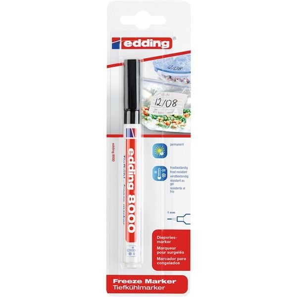 MARCADOR PERMANENTE EDDING 8000 PT-CN 1MM PRETO